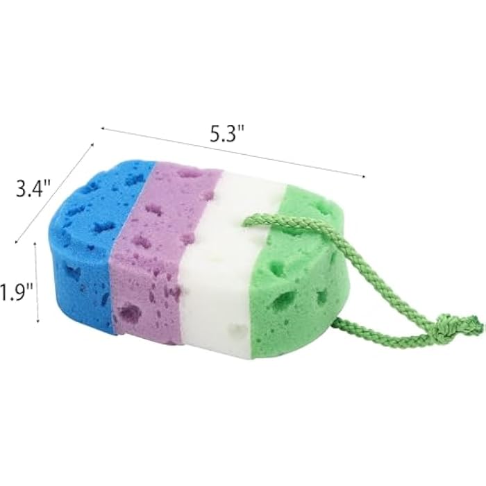 oval bath Sponge for Women Men Kids, Sponge Loofah Body Scrubber Reusable Exfoliating Bath Sponge for Body Wash Bathroom, Large Size Bathing Sponge Bathing Accessories (multicolor) - Image 2